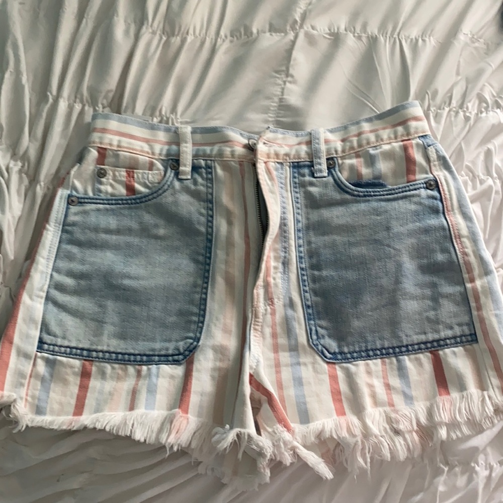 American eagle multi colored striped shorts